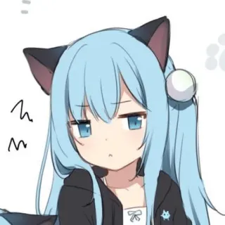 😒 Anime, Orelhas de gato, Fofo, Garota, Chibi, Kawaii telegram sticker
