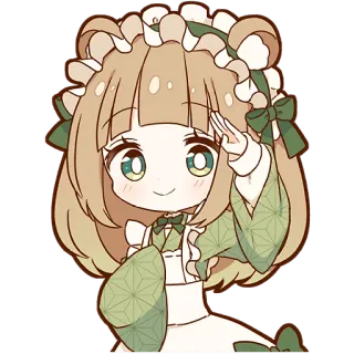 🫡 Chibi, Niedlich, Anime, Maid, Salut, Kawaii whatsapp sticker