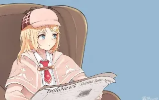 🐇 HoloNews anime, newspaper, reading, detective whatsapp sticker
