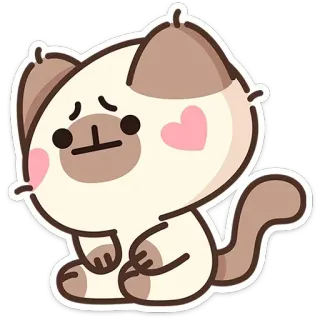 🐱 Katze, niedlich, kawaii, Sticker, Cartoon, Tier, traurig telegram sticker