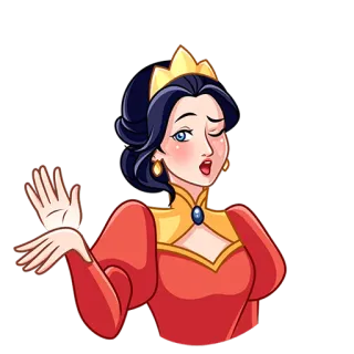 😮‍💨 cartoon, princess, royal, wink, expression telegram sticker