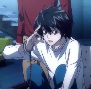 🌟 L Death Note anime, death note, l, detective, manga, character telegram sticker