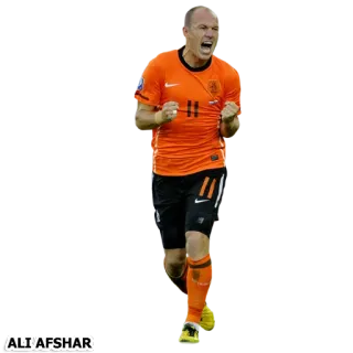 ⚽ ALI'AFSHAR sepak bola, atlet, olahraga, perayaan, Belanda telegram sticker