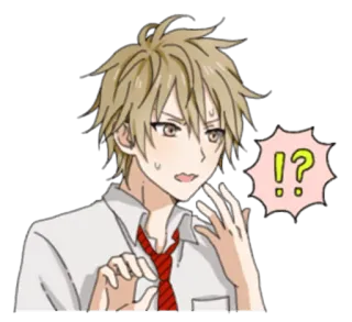 😨 !?  Anime, Manga, Nhân vật, Câu hỏi, Thán từ, Bối rối telegram sticker