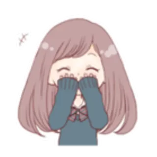 ✨ X Anime, Ragazza, Arrossire, Carino, Cartone animato, Triste telegram sticker