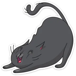 😺 gato, estirar, dibujos animados, animal, mascota, lindo telegram sticker
