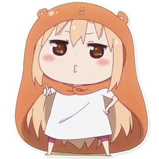 😗 Umaru Doma Himouto! Umaru-chan anime, umaru, chibi, cute, hoodie, cartoon telegram sticker