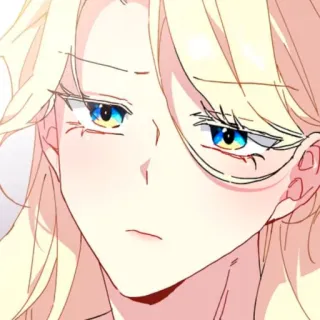 🪞 anime, manga, character, portrait, art, illustration, blonde hair, blue eyes telegram sticker