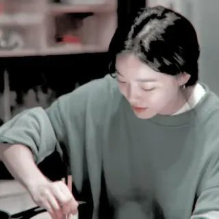 🦋 woman, cooking, stirring, indoors, home, person telegram sticker