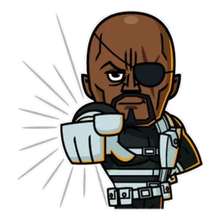 😞 Nick Fury sticker, Marvel, Nick Fury, superhero whatsapp sticker