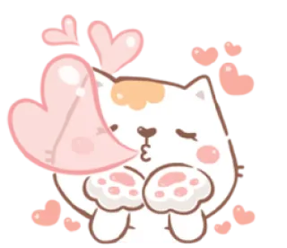 😘 gatto, adesivo, cuore, amore, carino, animale telegram sticker