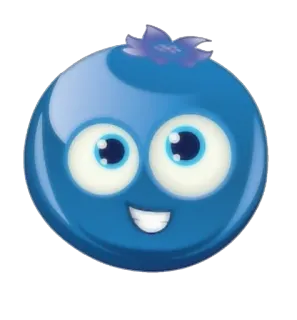 😃 myrtille, fruit, mignon, dessin animé, sourire, joyeux whatsapp sticker