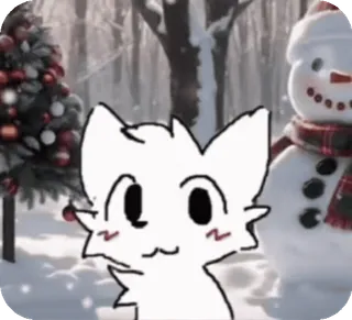 ☃️ mèo, người tuyết, giáng sinh, mùa đông, tuyết telegram sticker