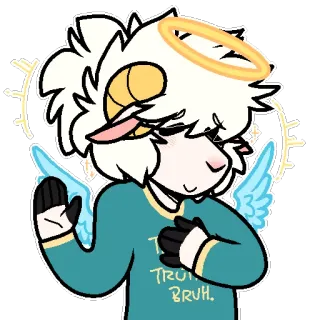 😇 TRUST
BRUH. ангел, нимб, овца, милый, мультфильм, стикер telegram sticker