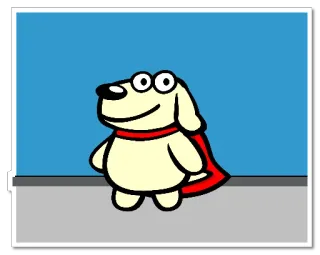 👀 собака, мультфильм, супергерой, плащ, животное, питомец, улыбающийся telegram sticker