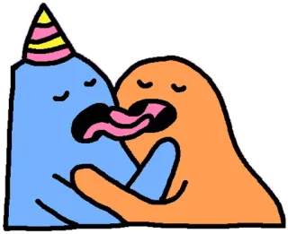 💑 Dibujos animados, Abrazo, Fiesta, Lindo, Monstruo telegram sticker