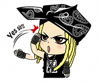 😬 cartoon, bandana, angry, black, yellow hair telegram sticker