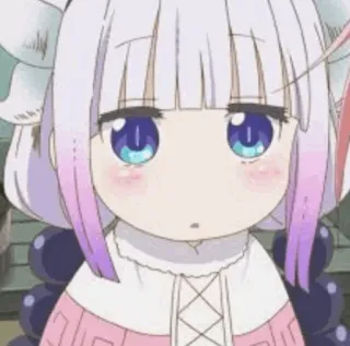 🍥 Kanna Kamui Miss Kobayashi's Dragon Maid Anime, Kanna Kamui, Miss Kobayashi's Dragon Maid, Süß, Manga, Drache whatsapp sticker