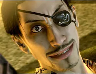 😬 Goro Majima Yakuza videogioco, benda sull'occhio, serpente, cattivo, pazzo telegram sticker