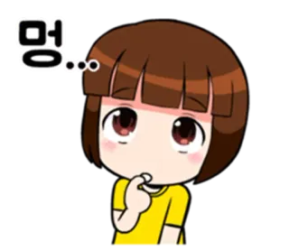 Cute Girl "Dotori" Korean Version telegram stickers