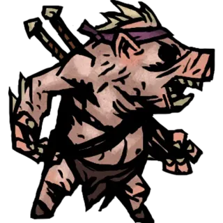 🔊 Darkest Dungeon Свинья, Грубиян, Монстр, Фэнтези, Darkest Dungeon, Видеоигра telegram sticker