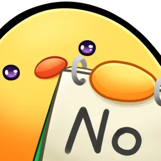 🐤 No no, rechazo, prohibición, negativa, denegación whatsapp sticker