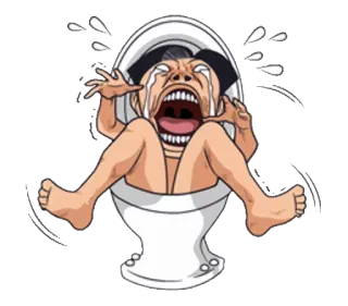 😭 toilet, menangis, sedih, kesal, kamar mandi, kartun telegram sticker