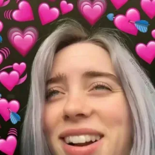 😳 Billie Eilish celebrity, pop star, singer, music, fan art, portrait telegram sticker
