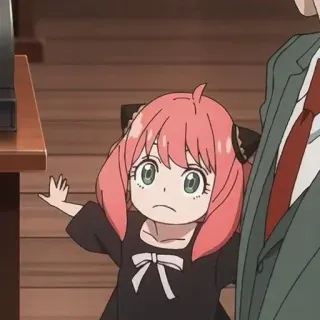 ☹️ Anya Forger Spy x Family Anya Forger, Spy x Family, anime, child, pink hair, cute, cartoon telegram sticker