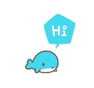 🐳 Hi 고래, 귀여운, 동물, 인사 telegram sticker