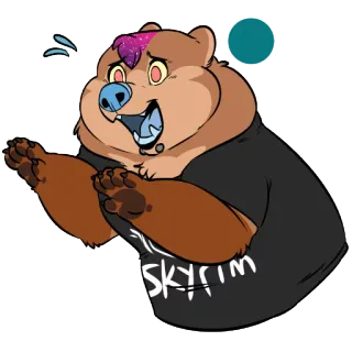 👌 Skyrim urso, skyrim, camiseta, desenho animado, videogame, animal telegram sticker