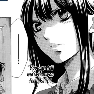 🖤 You can tell me when you feel like it. Mangá, Garota, Diálogo, Anime, Adolescente, Citação telegram sticker