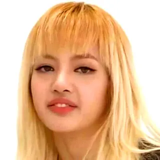 😒 Lisa mujer, pelo rubio, retrato, kpop, cantante, celebridad telegram sticker