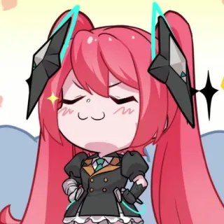 💖 アニメ, ピンク髪, キャラクター, かわいい, デジタルアート whatsapp sticker