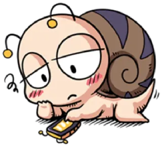 😕 Schnecke, Cartoon, Niedlich, Gelb telegram sticker