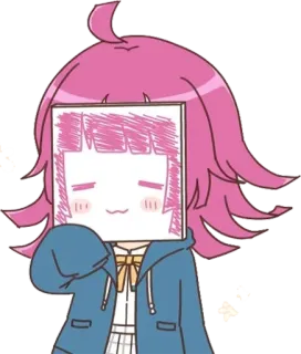 ✨ 动漫, 卡通, 贴纸, 粉色头发, 可爱, 绘画 telegram sticker