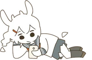 📱 anime, character, school uniform, phone, cartoon whatsapp sticker