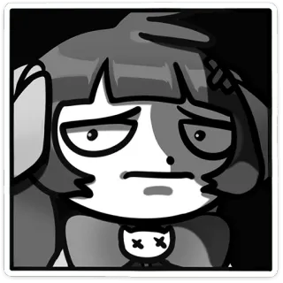 🌟 เศร้า, การ์ตูน, ตัวละคร, มังงะ, อนิเมะ, ภาพประกอบ telegram sticker
