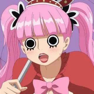 🐰 Perona One Piece Anime, Manga, Capelli rosa, Carino, Cartone animato, Personaggio, Perona whatsapp sticker