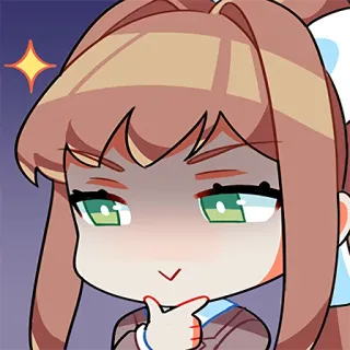 😈 Monika Doki Doki Literature Club! 애니메이션, 게임, 캐릭터, 모니카, 두근두근 문예부!, 귀여운 telegram sticker