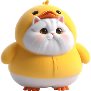 😕 kot, kurczak, słodki, zwierzę, naklejka, kreskówka telegram sticker