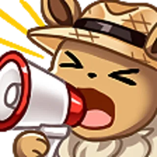 😱 Eevee pokemon, anime, megáfono, eevee, dibujos animados, sombrero, gritando telegram sticker