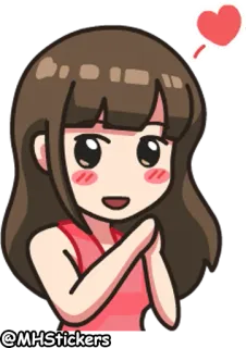 ☺️ @MHStickers sticker, girl, love, heart telegram sticker