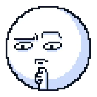 🤔 emoji, thinking, annoyed, pixel art, gesture, cartoon telegram sticker