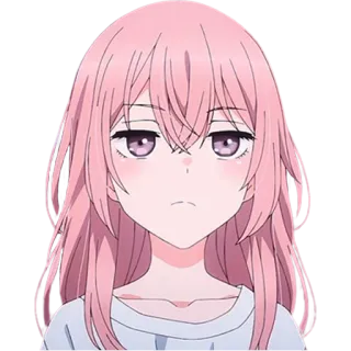 😐 Аниме, Девушка, розовые волосы, Персонаж, Наклейка telegram sticker