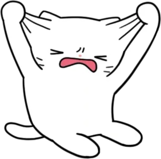 💬 猫, 动物, 可爱, 卡通, 贴纸, 搞笑, 白色, 表情, 生气 whatsapp sticker