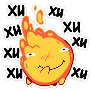 😄 Хи feu, mignon, flamme, expressions, dessin animé whatsapp sticker