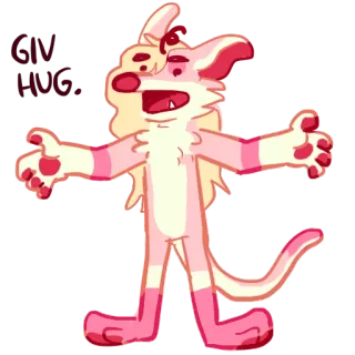 💕 GIV HUG cachorro, abraço, fofo, desenho animado, animal, carinho, amigável whatsapp sticker
