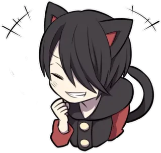 😁 anime, cat ears, cartoon, chibi, cute, manga telegram sticker