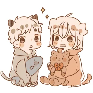 ✨ carino, kawaii, anime, orsetto, animale, cartone animato telegram sticker